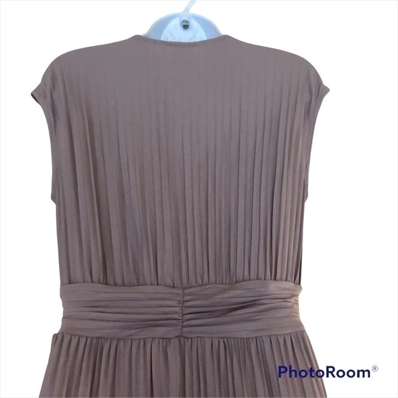 H&M Wrapover Long Pleated Cap Sleeves Maxi Dress Size S - Picture 6 of 16